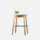 Elbow Bar Chair, Natural Ash, Blue Fabric Elbow Bar Chair, Natural Ash, Blue Fabric